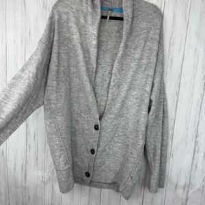 Free People gray oversized grandpa sweater Medium